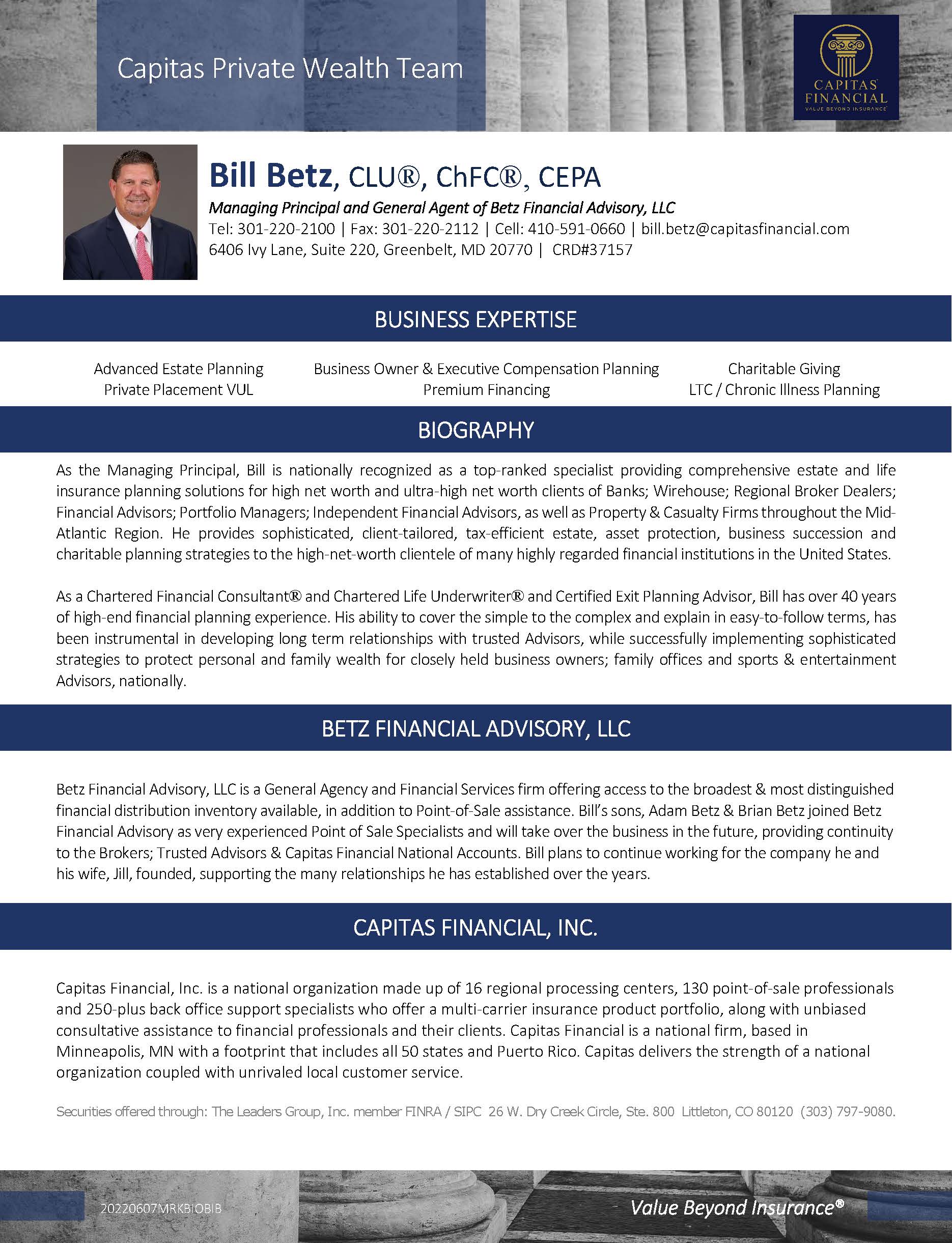 Bill Betz Bio Page 2