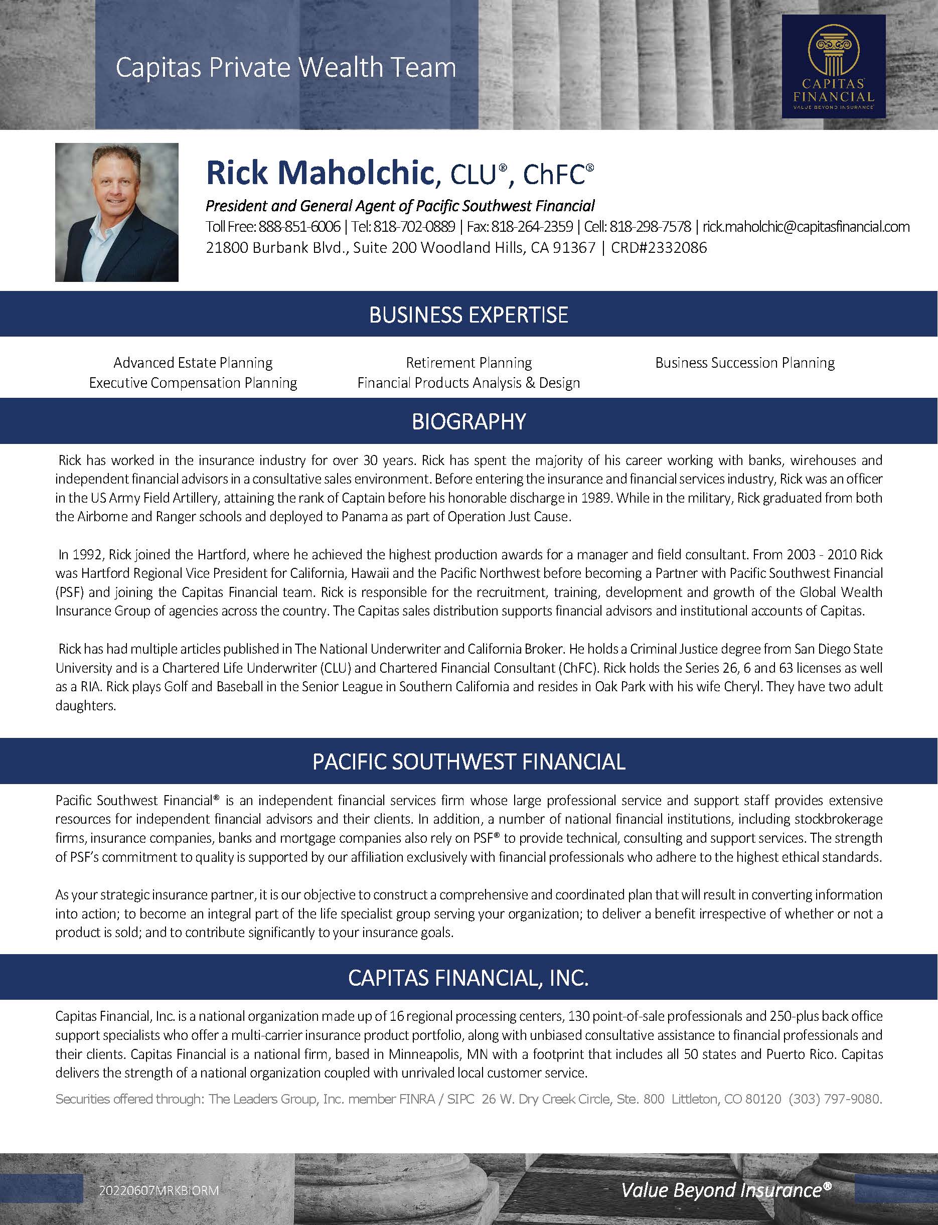 Rick Maholchic Bio Page 2