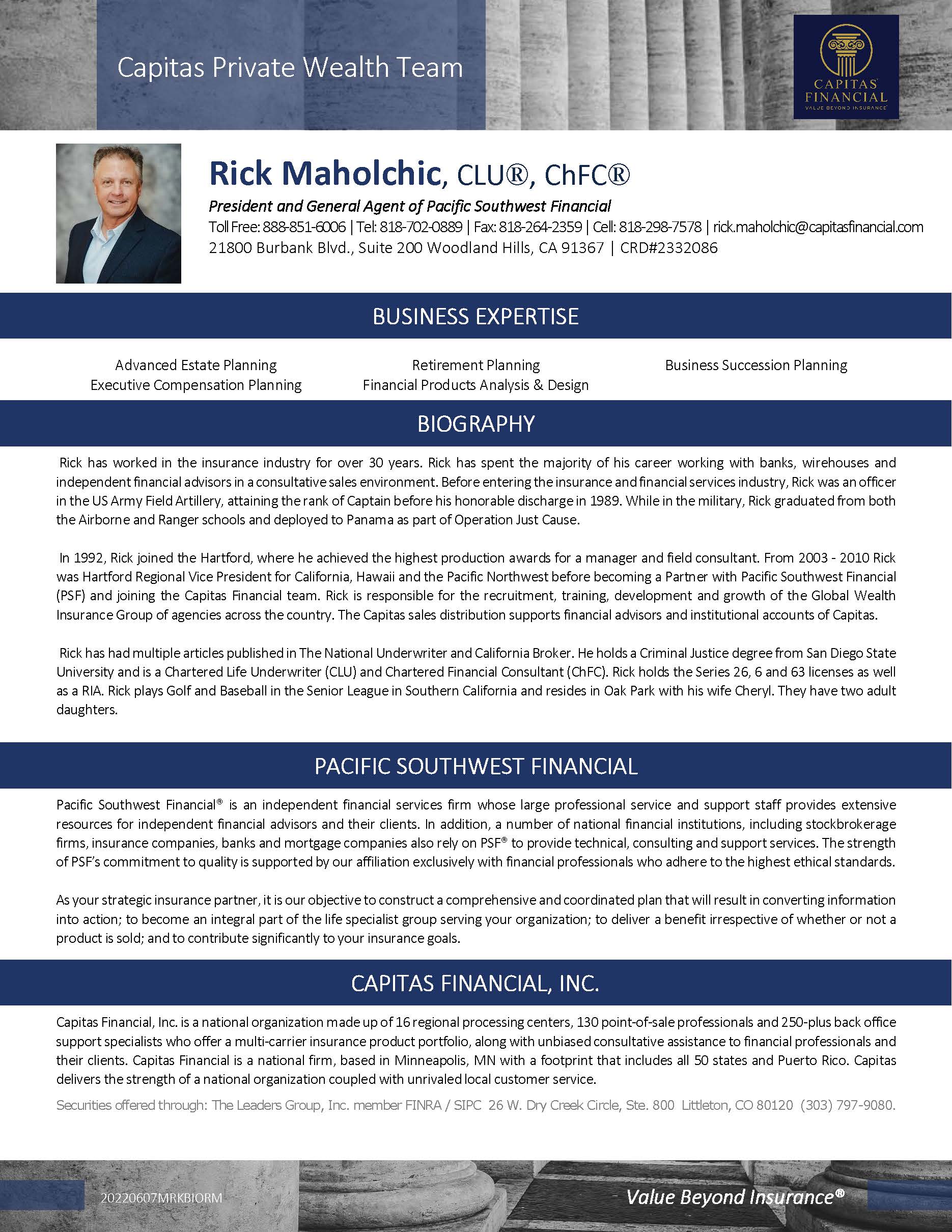 Rick Maholchic Bio Page 2